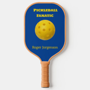 Custom Blue Yellow Pickleball Fanatic Paddle