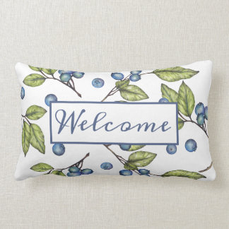 Custom Blueberries Welcome Lumbar P Lumbar Pillow