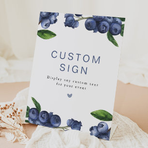Custom Blueberry Baby Shower Table  Pedestal Sign
