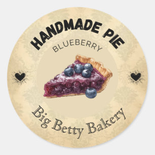 Custom Blueberry Pie Labels   Personalised Bakery 