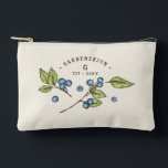Custom Blueberry Wedding Date  Accessory Pouch<br><div class="desc">Rustic,  fun and seasonal blueberry custom name,  date and monogram for a special couple.</div>