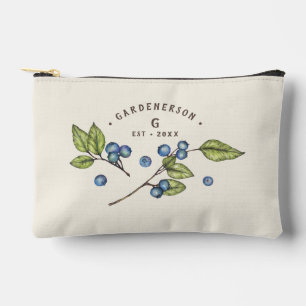 Custom Blueberry Wedding Date  Accessory Pouch