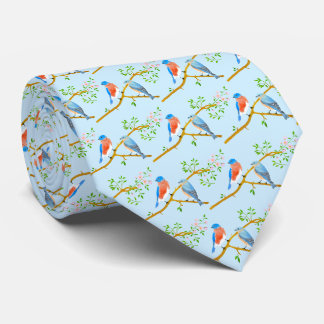 Custom Bluebirds Light Blue Neck Tie
