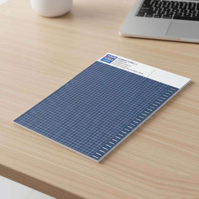 Custom Blueprint Engineering Graph Pad with Logo (custom graph paper, engineering pad logo, architectural grid pad)