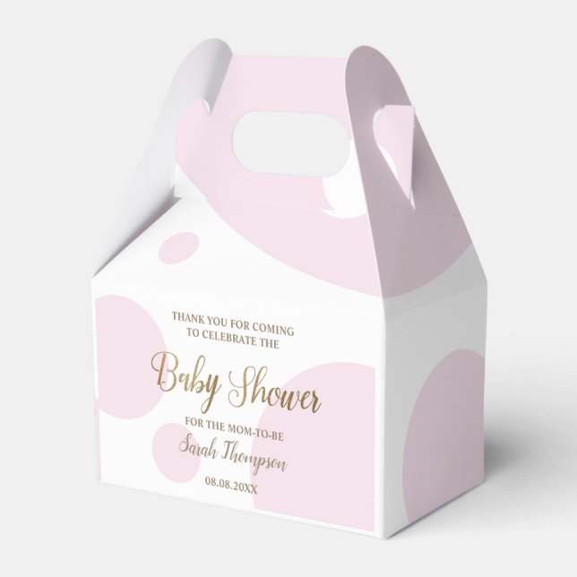 Custom Blush pink and white baby girl shower  Favour Box (Front Side)