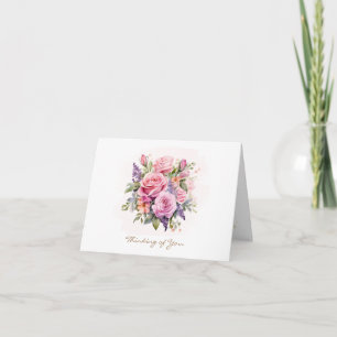 Custom Blush Pink Floral Original Greeting Card