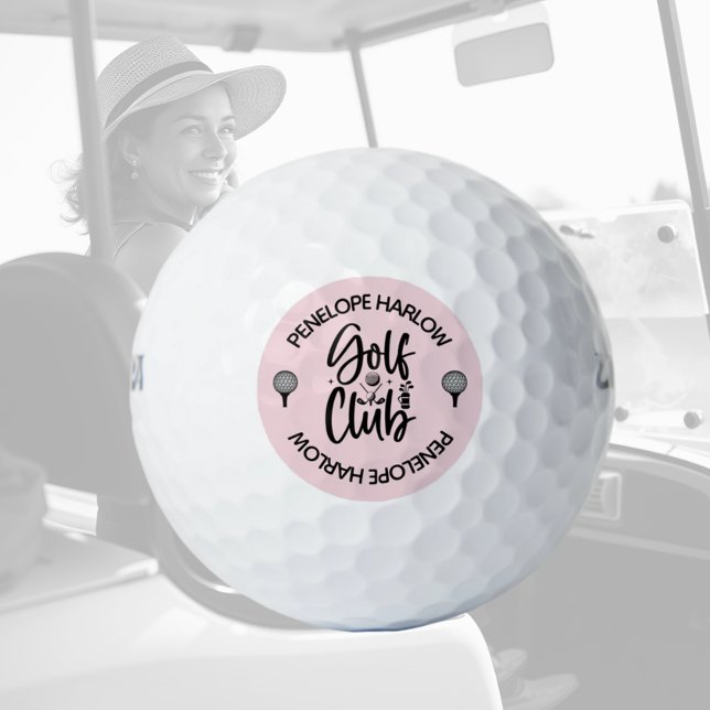 Custom Blush Pink Golf Club Name  Golf Balls (Creator Uploaded)