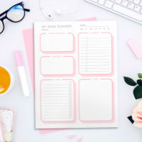 Custom Blush Pink Minimalist Undated Daily Planner