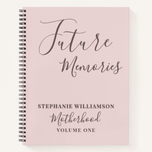 Custom Blush Pink Motherhood Elegant Calligraphy  Notebook