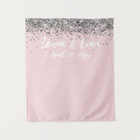Custom Blush Pink Silver Wedding Photo Booth Prop