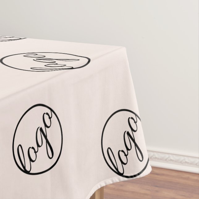 Custom Blush Pink Trade Show Logo Business Tablecloth (In Situ)