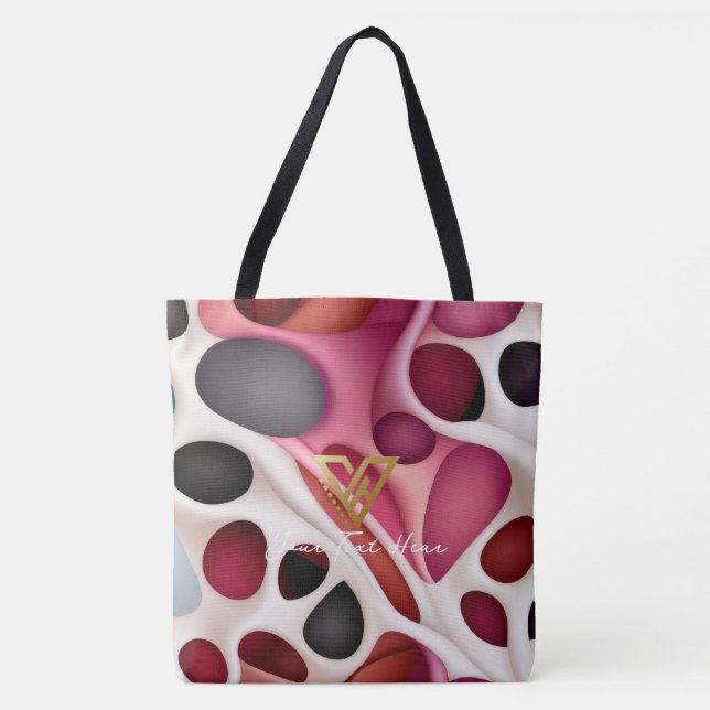 Custom: Blush Tones Bubble Array Personalised Tote (Front)