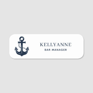 Custom Boat Captain Anchor Employee Magnetic Name Tag