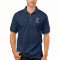 Custom boat captain name navy anchor polo shirt