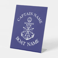Custom boat captain name navy nautical sailor 