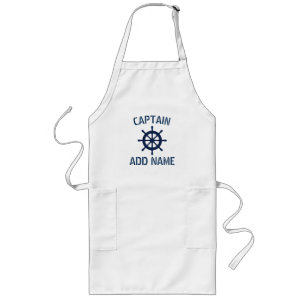 Custom boat captain nautical BBQ aprons for men