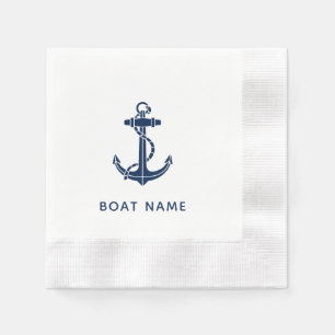 Custom Boat Name Anchor Cruise Trip Napkin