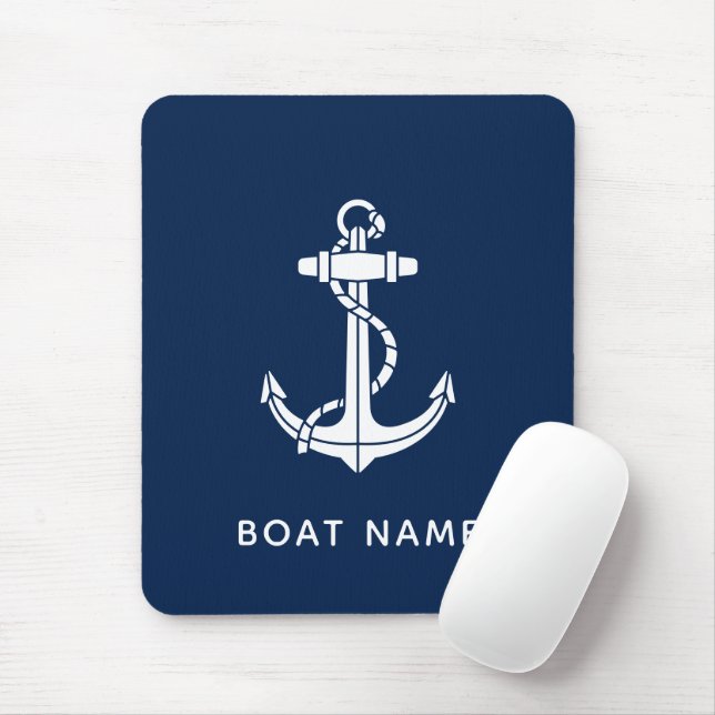 Custom Boat Name Anchor Custom Sailing Crew Mouse Mat (With Mouse)