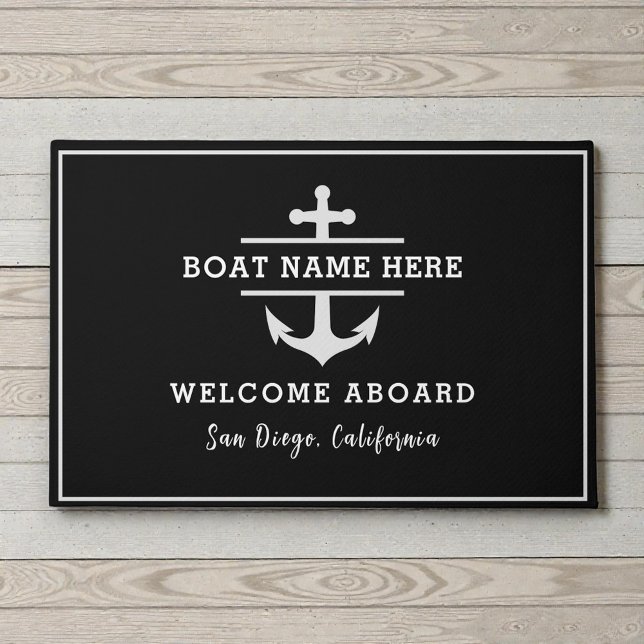Custom Boat Name Anchor Nautical Welcome Doormat (Creator Uploaded)
