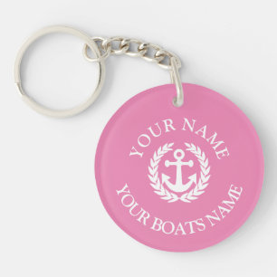 Custom boat name nautical anchor keychain