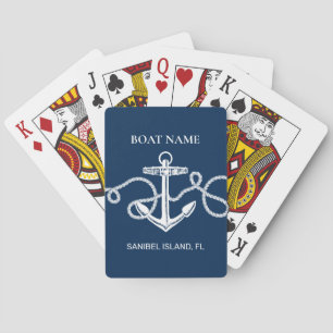 Custom Boat Name Nautical Anchor Playing Cards