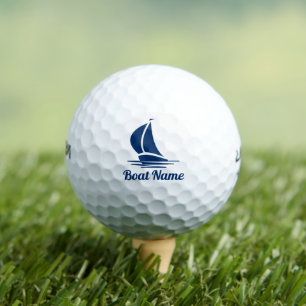 Custom boat name nautical sailship logo golf balls