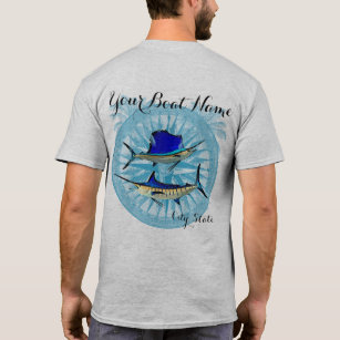 Custom Boat Name with Chart and Sailfish T-Shirt