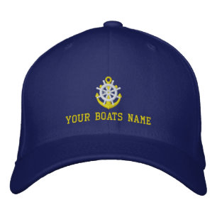 Custom boat name sailing embroidered hat