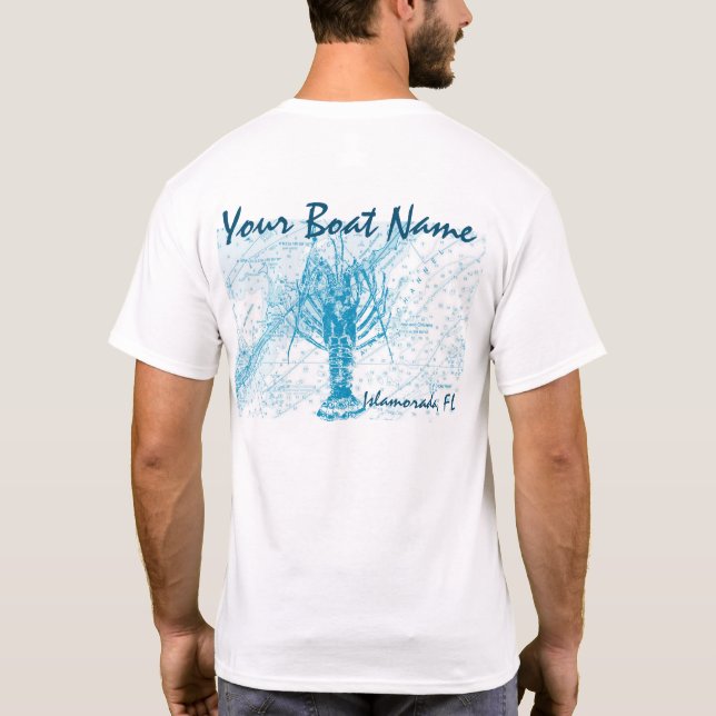 Custom Boat Name Spiny Lobster Shirt (Back)