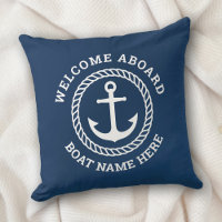 Custom boat name welcome aboard anchor and rope