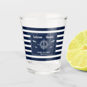 Custom Boat Name Welcome Aboard Anchor Cool Shot Glass