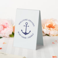 Custom Boat name Welcome Aboard nautical anchor