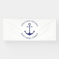 Custom Boat name Welcome Aboard nautical anchor