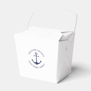 Custom Boat name Welcome Aboard nautical anchor Favour Box