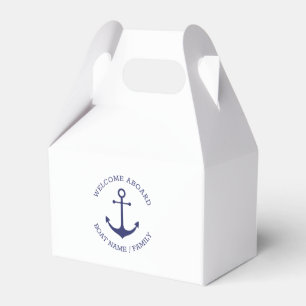 Custom Boat name Welcome Aboard nautical anchor Favour Box