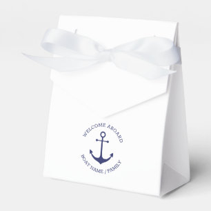 Custom Boat name Welcome Aboard nautical anchor Favour Box