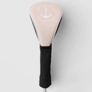 Custom Boat name Welcome Aboard nautical anchor Golf Head Cover