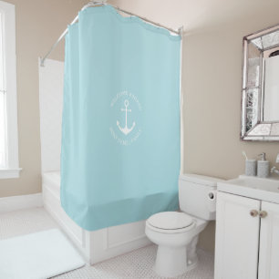 Custom Boat name Welcome Aboard nautical anchor Shower Curtain