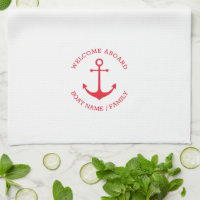 Custom Boat name Welcome Aboard nautical anchor