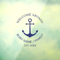 Custom Boat name Welcome Aboard nautical anchor 