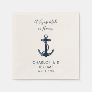Custom Boat Nautical Anchor Wedding Paper Napkin