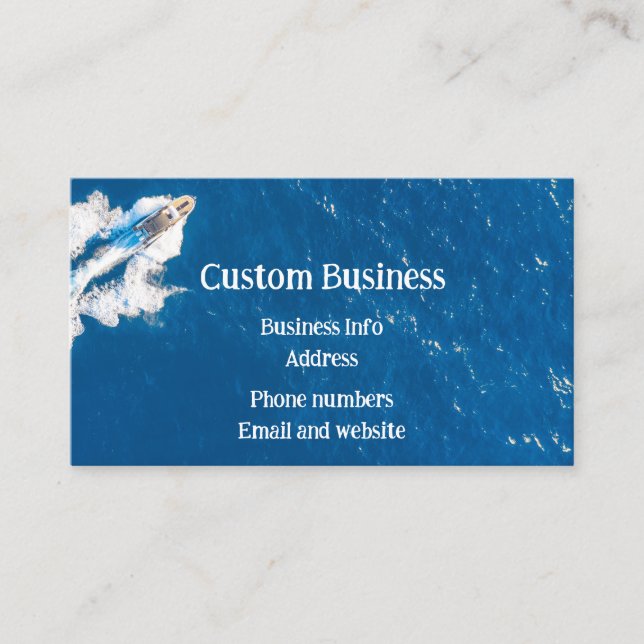 Custom Boat Ocean Sea Lake Water Business Card (Front)