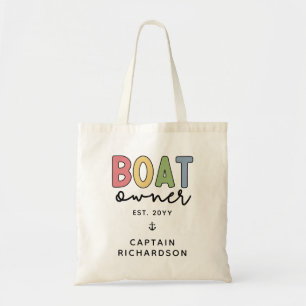 Custom Boat Owner established New Boat Owner Gifts Tote Bag