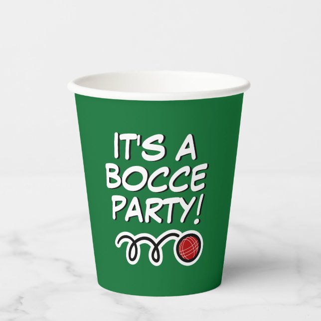 Custom bocce party cups for players and fans (Front)