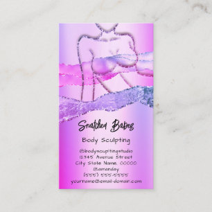 Custom Body Sculpting Cosmetics Logo QR Code Pink Business Card