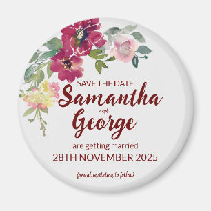 Custom Bohemian Floral Save the Date Magnets