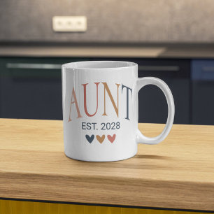 Custom Boho Aunt Mug, Cool Aunt Gift, New Aunt Mug