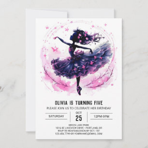 Custom Boho Ballerina Birthday Invitation