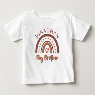 Custom Boho Big Brother Rainbow Matching Siblings Baby T-Shirt