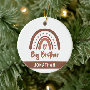 Custom Boho Big Brother Rainbow Matching Siblings Ceramic Tree Decoration
